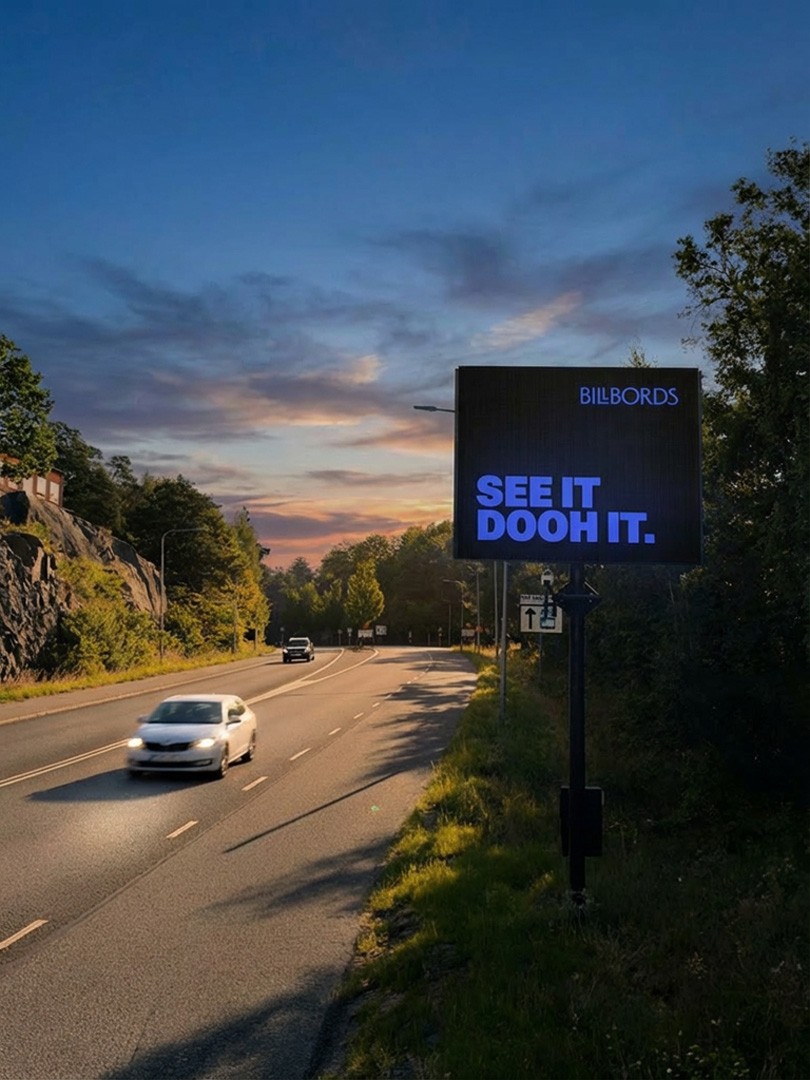Västra Infarstleden — digital reklamskärm i Karlshamn