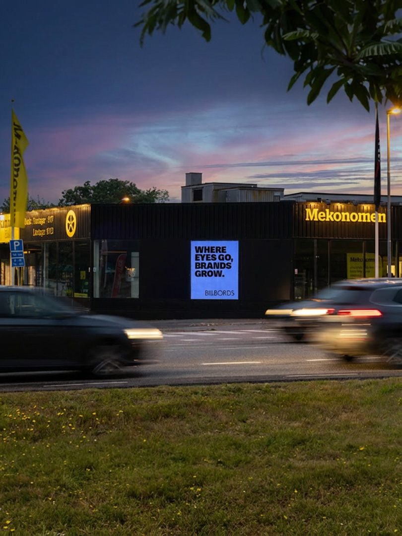 Infartsleden — digital reklamskärm i Sölvesborg